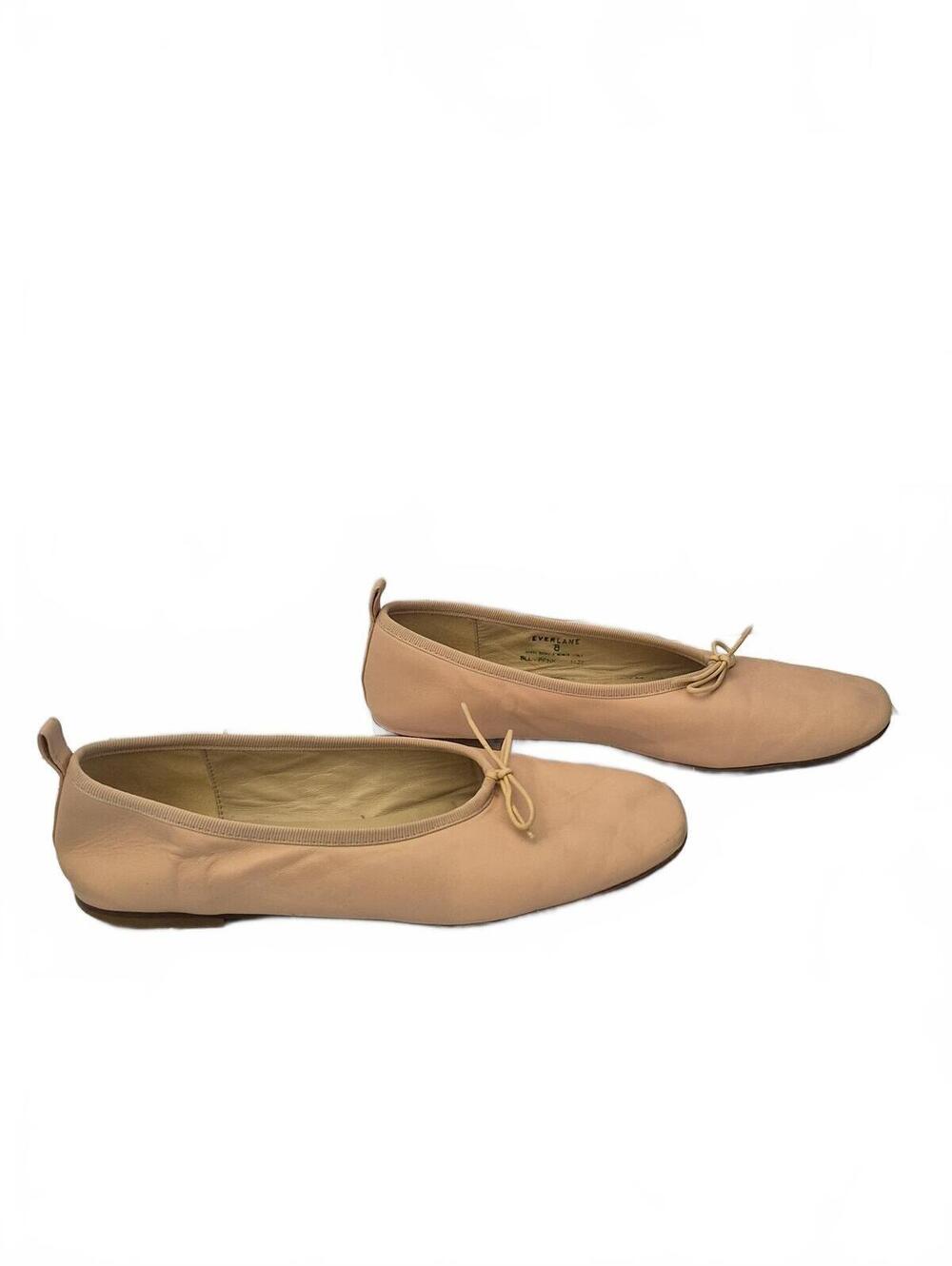 Everlane Ladies Pale Pink Ballet Square Toe Leather Flats